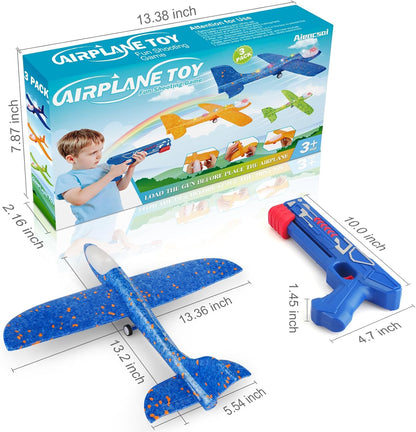 Paquete de 3 Juguetes Lanzadores de Avión, Planeador de Espuma LED...