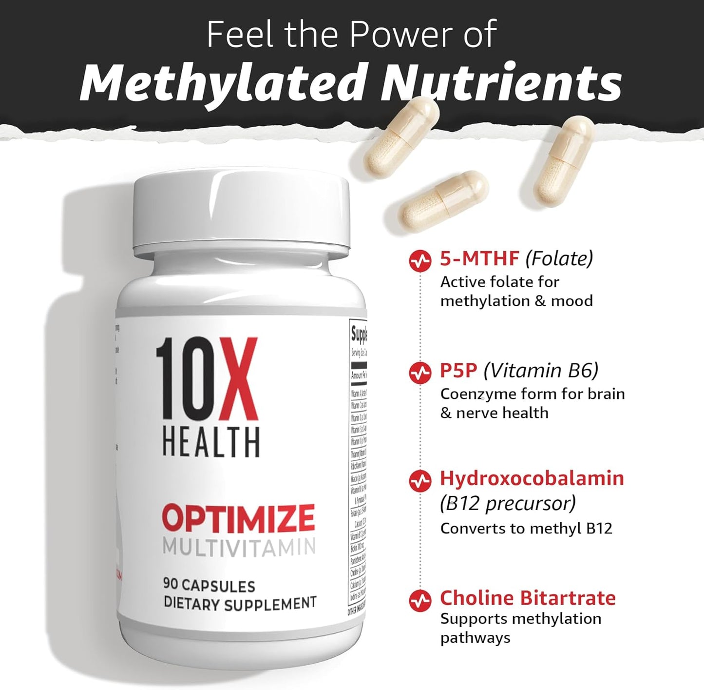 10X Health Optimize Multivitamínico para hombres \u2013 90 cápsulas...