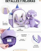 Naturally KIDS Mochila para niños pequeños con juguete Triceratops...