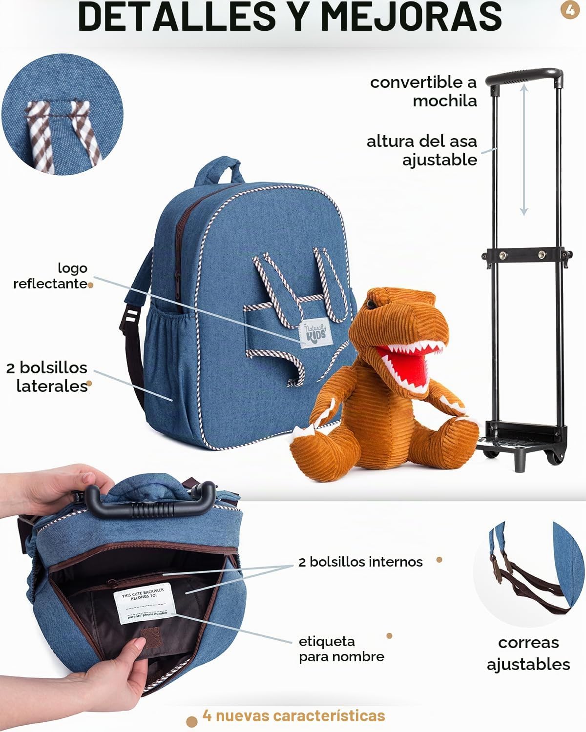 Naturally KIDS Maleta para niños pequeños con. Juguete de dinosauri...