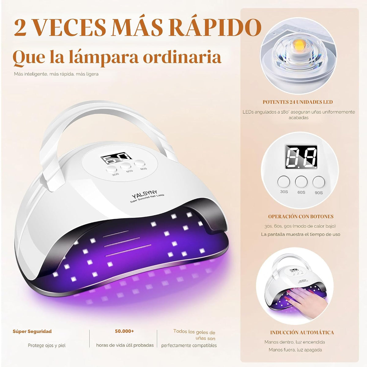 YALSYNY Kit de esmalte de uñas de gel con lámpara UV y brocha, kit...