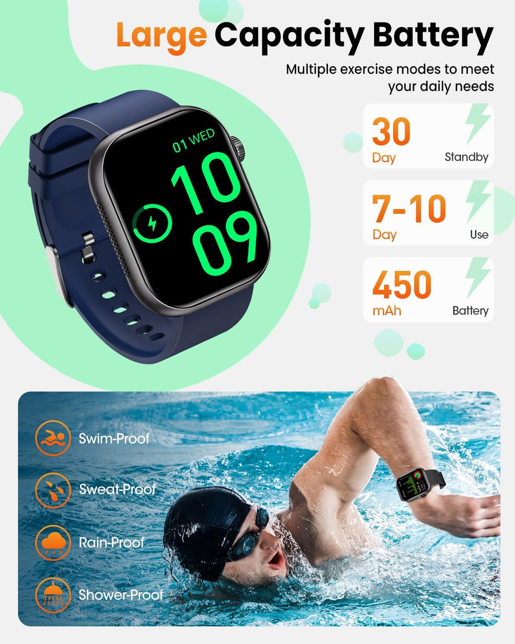 Relojes inteligentes para hombres, reloj inteligente AMOLED de salu...