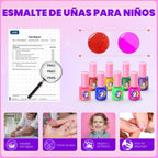 Juego de esmaltes de uñas para niñas, no tóxico, de secado rápido,...