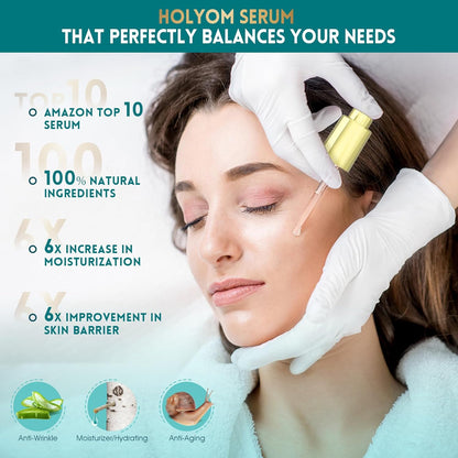 Suero Facial de Mucina de Caracol con Ácido Hialurónico – Suero Facial Antienvejecimiento para Líneas Finas, Arrugas y Piel Opaca – Esencia Hidratante y Reafirmante para Todos los Tipos de Piel