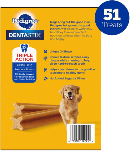 Pedigree Dentastix Golosinas para Perros de Raza Grande, Original,...