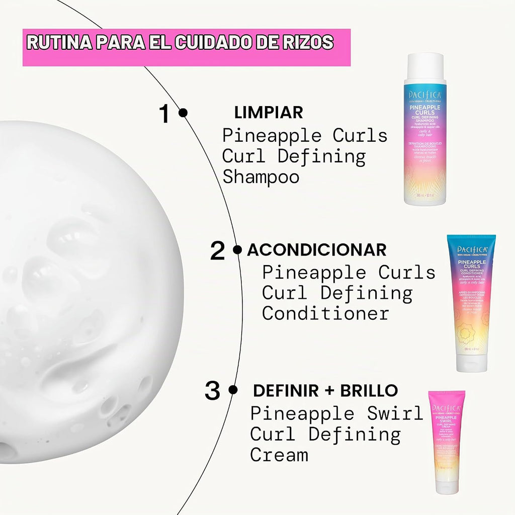 Kit de cuidado capilar de 3 pasos de Pacifica Beauty Pineapple Curl...