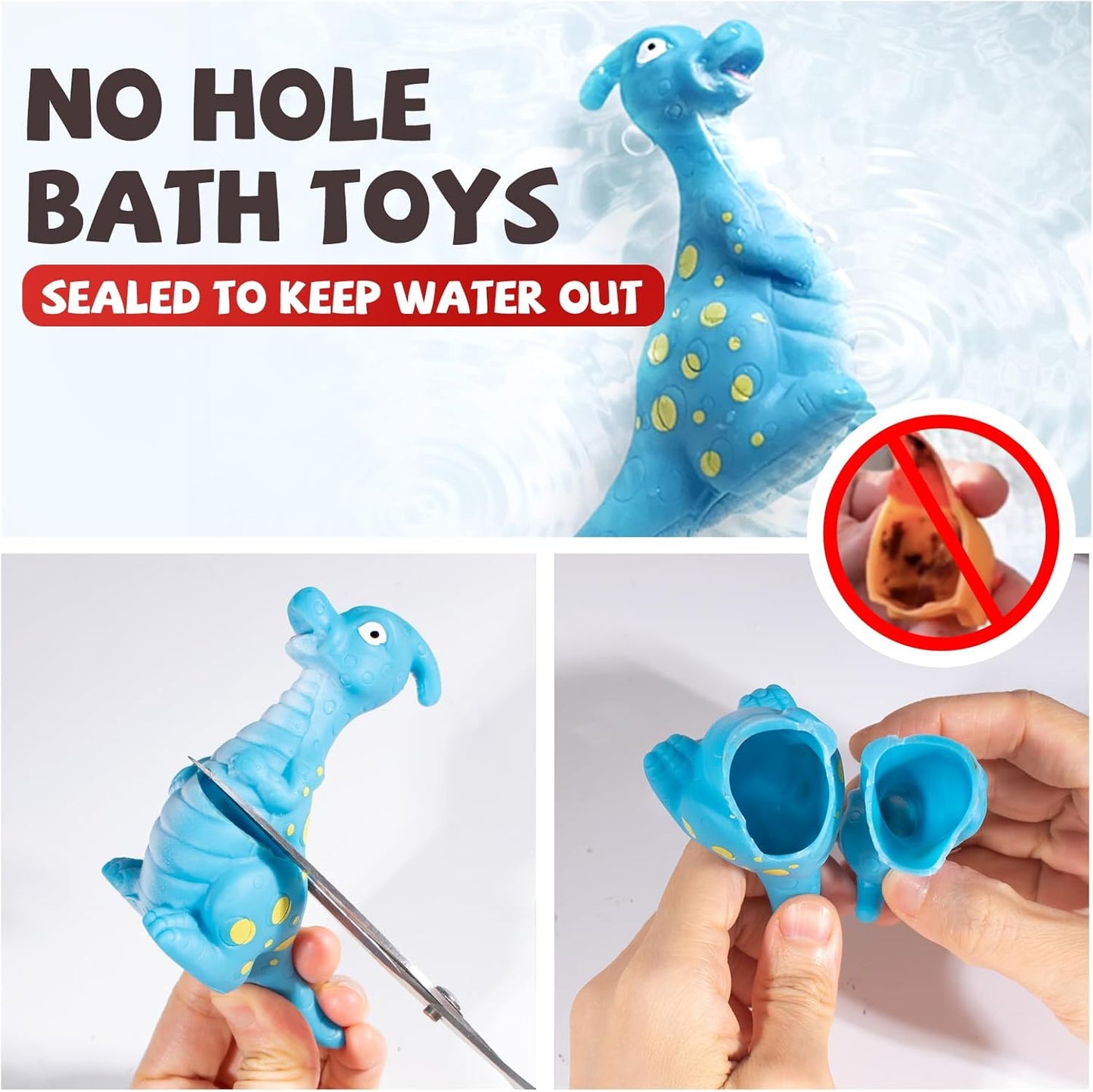 Hely Cancy Juguetes de baño de dinosaurio para niños pequeños, sin...