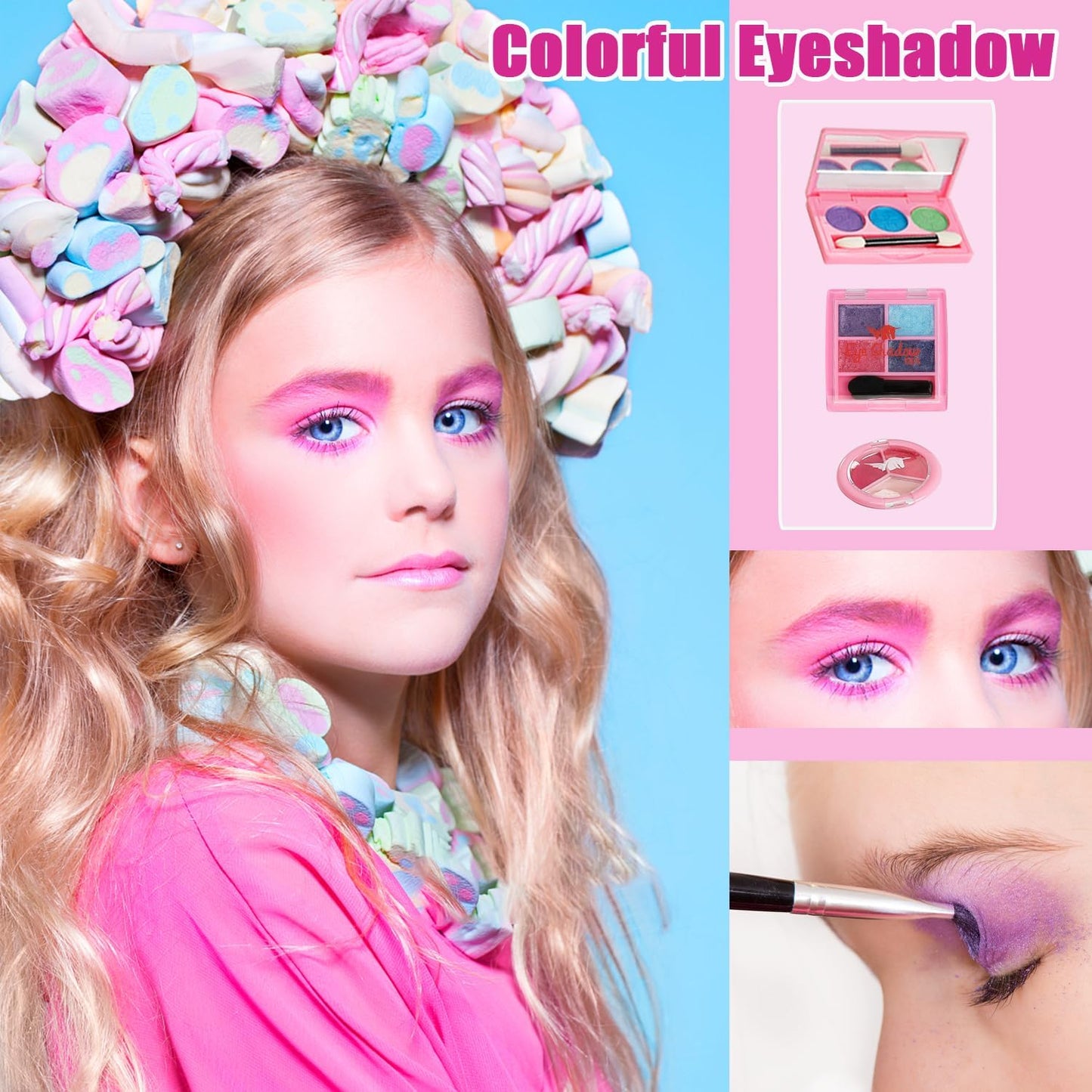 For Ideahome Juguetes de maquillaje lavables para niñas, juego de maquillaje real, kit de maquillaje para niñas pequeñas, princesa, regalo de cumpleaños de Navidad, juguetes para niñas de 4, 5, 6, 7