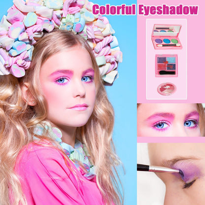 For Ideahome Juguetes de maquillaje lavables para niñas, juego de maquillaje real, kit de maquillaje para niñas pequeñas, princesa, regalo de cumpleaños de Navidad, juguetes para niñas de 4, 5, 6, 7