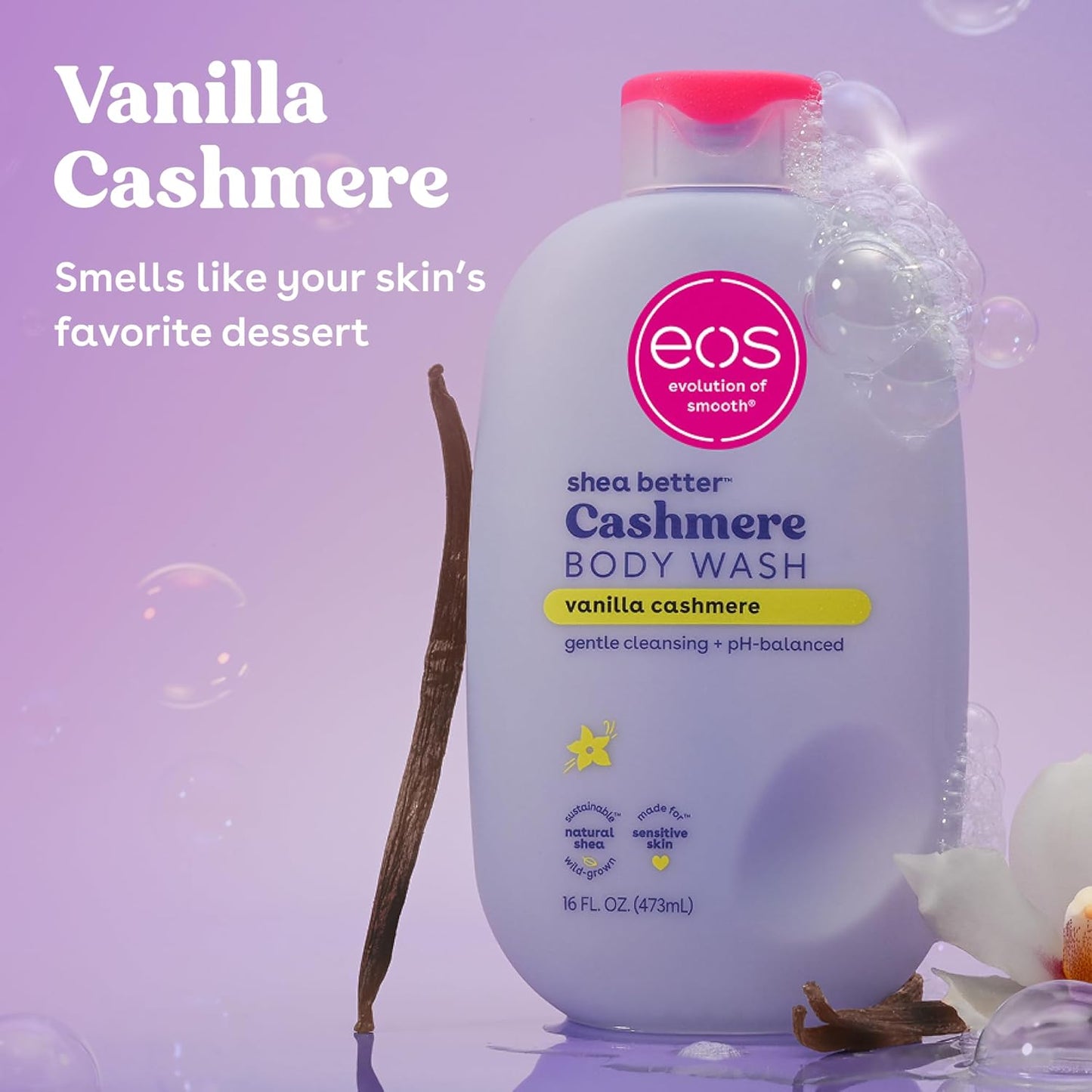 eos Shea Better Gel de Ducha de Cachemira, Vainilla Cachemira, Hidr...