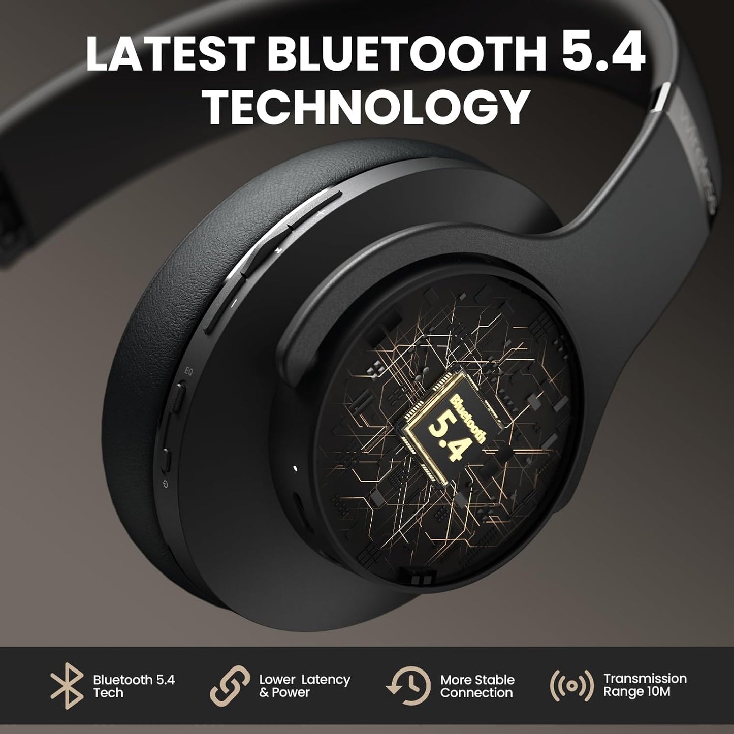 DOQAUS Auriculares Bluetooth sobre la oreja, auriculares inalámbric...