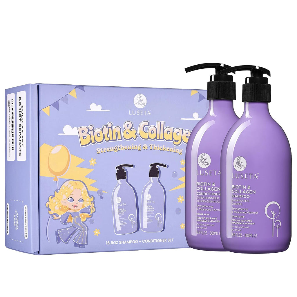 Champú y acondicionador de biotina para adelgazar el cabello para m...