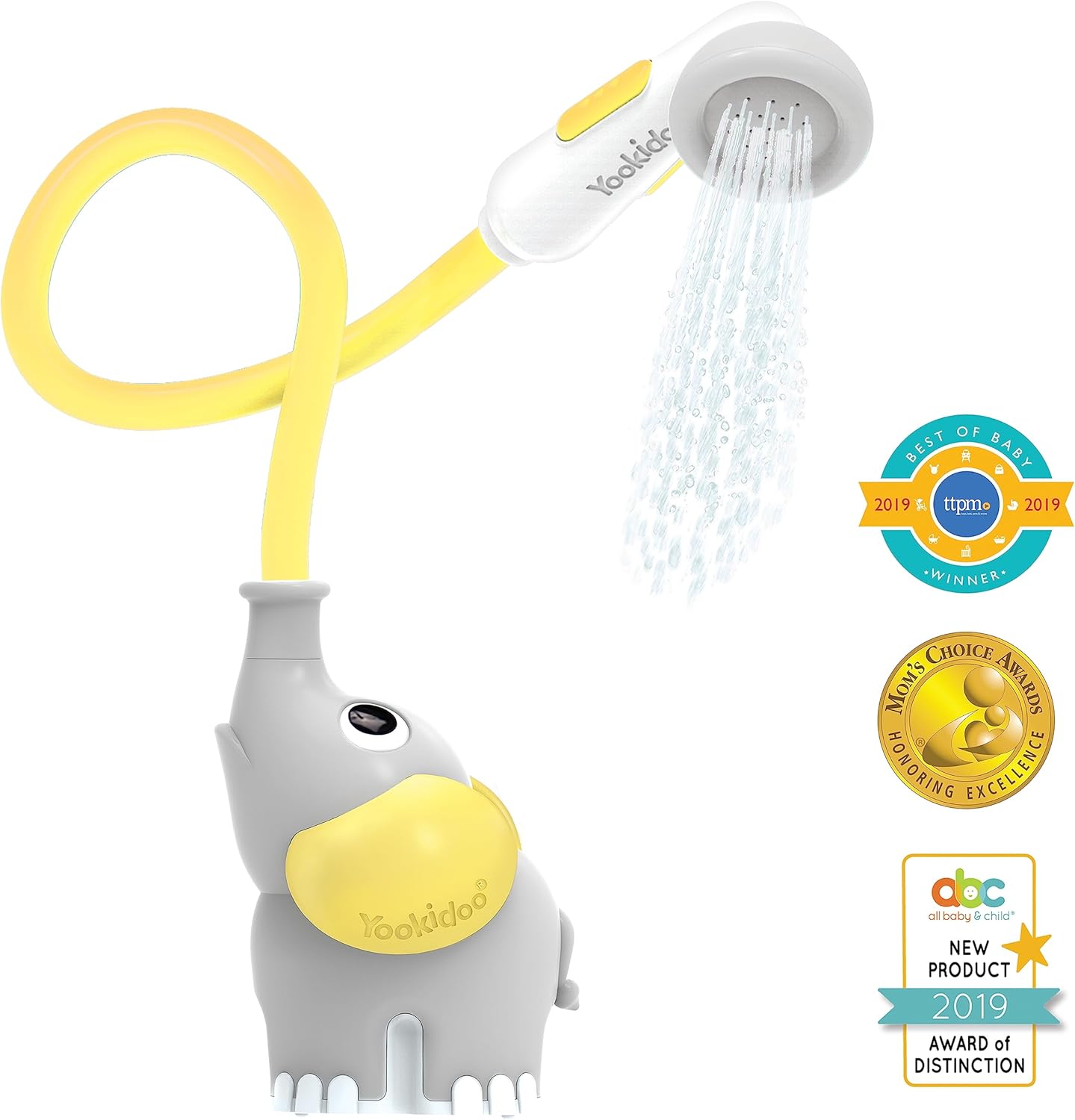YOOKIDOO - Cabeza de ducha para bebé, bomba de agua de elefante con...