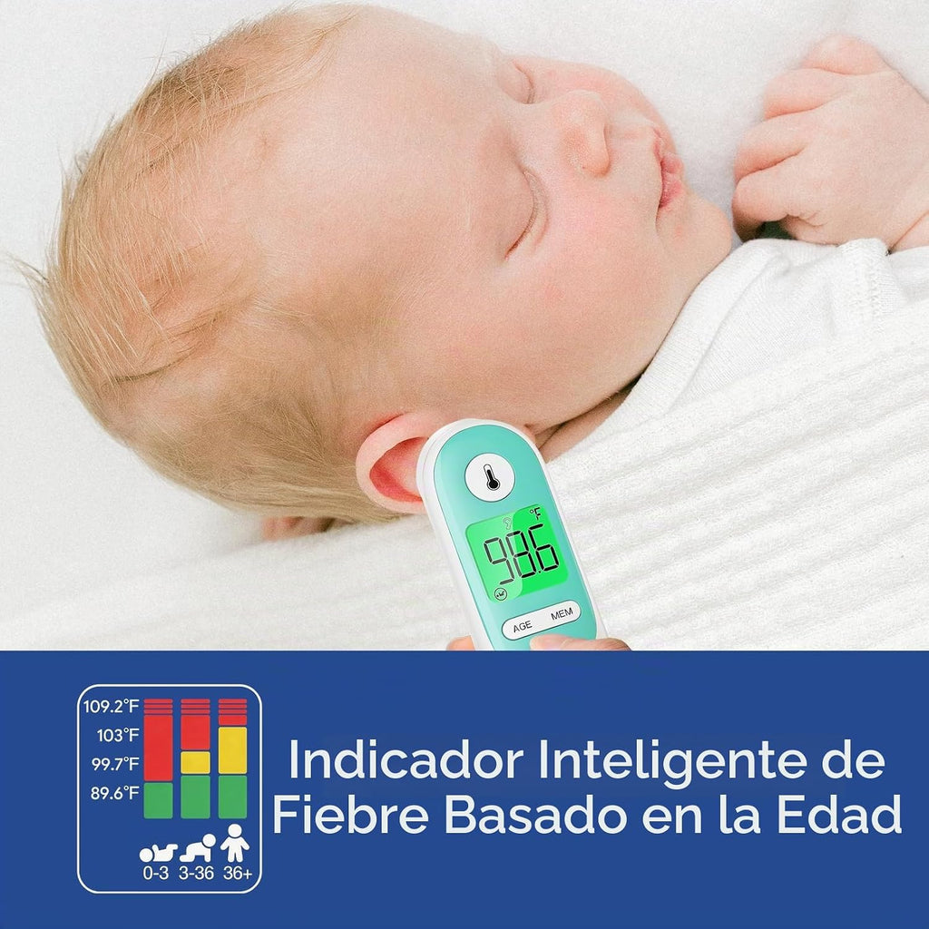 Hellobaby Termómetro para bebé 3 en 1, oreja y frente con alerta aj...