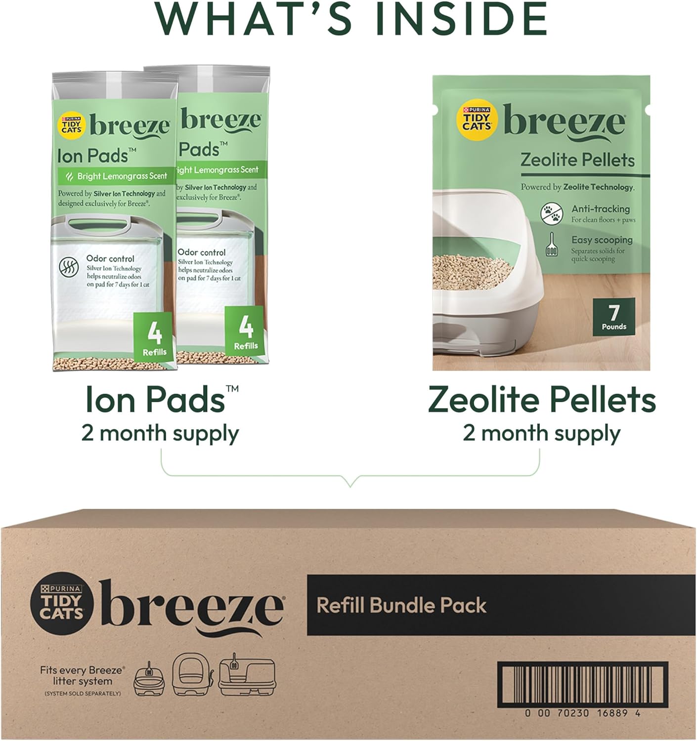 Purina Tidy Cats Breeze - Paquete de recambio para gatos con sistem...