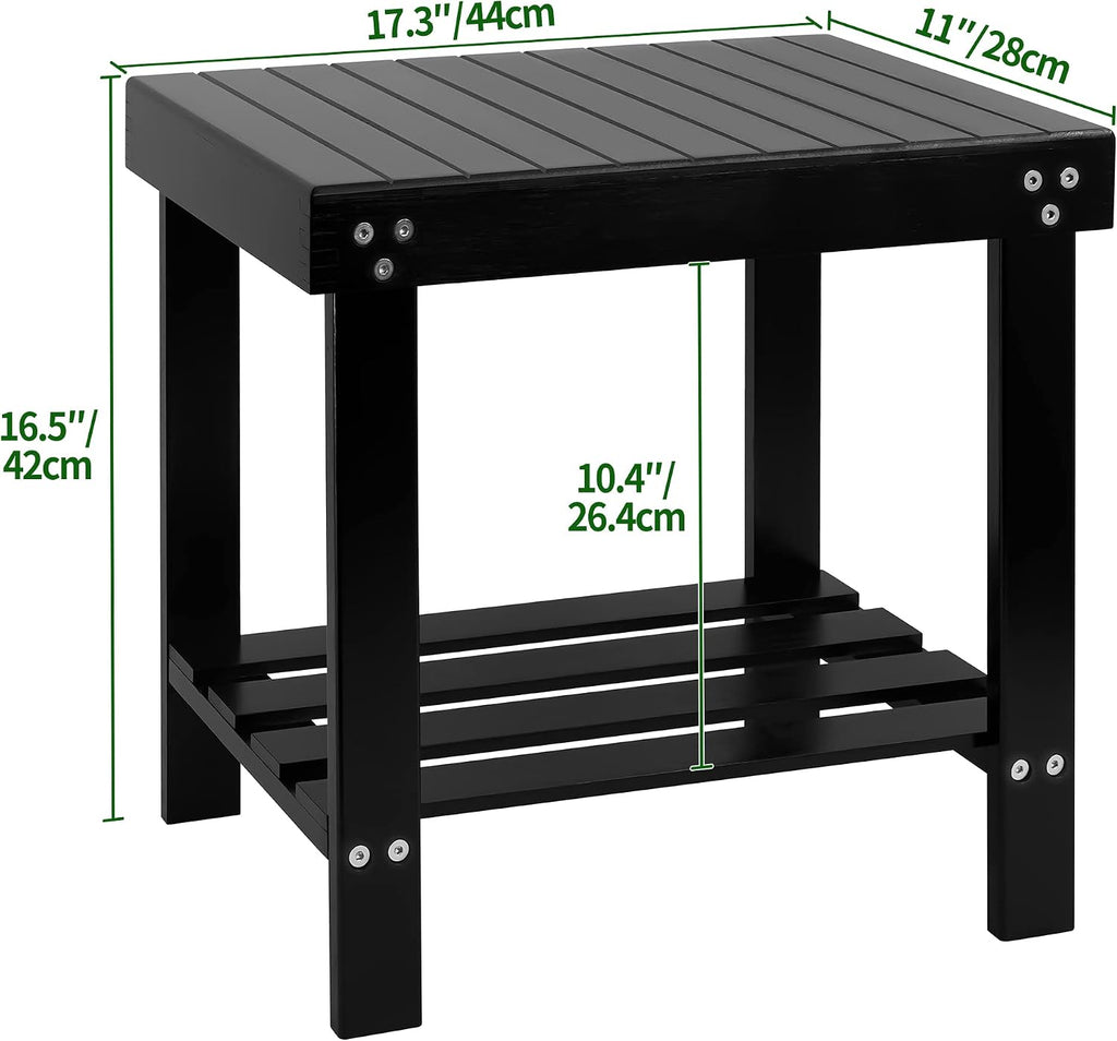 VaeFae Taburete de bambú para asiento de spa, reposapiés, taburete...