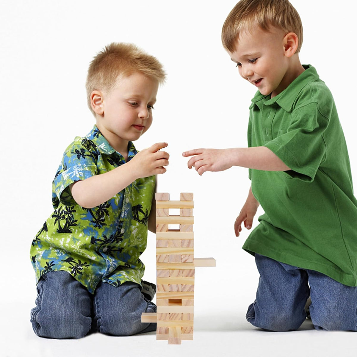 Glintoper Juego de mesas de bloques de torre Tic Tac Toe &amp; Tumb...