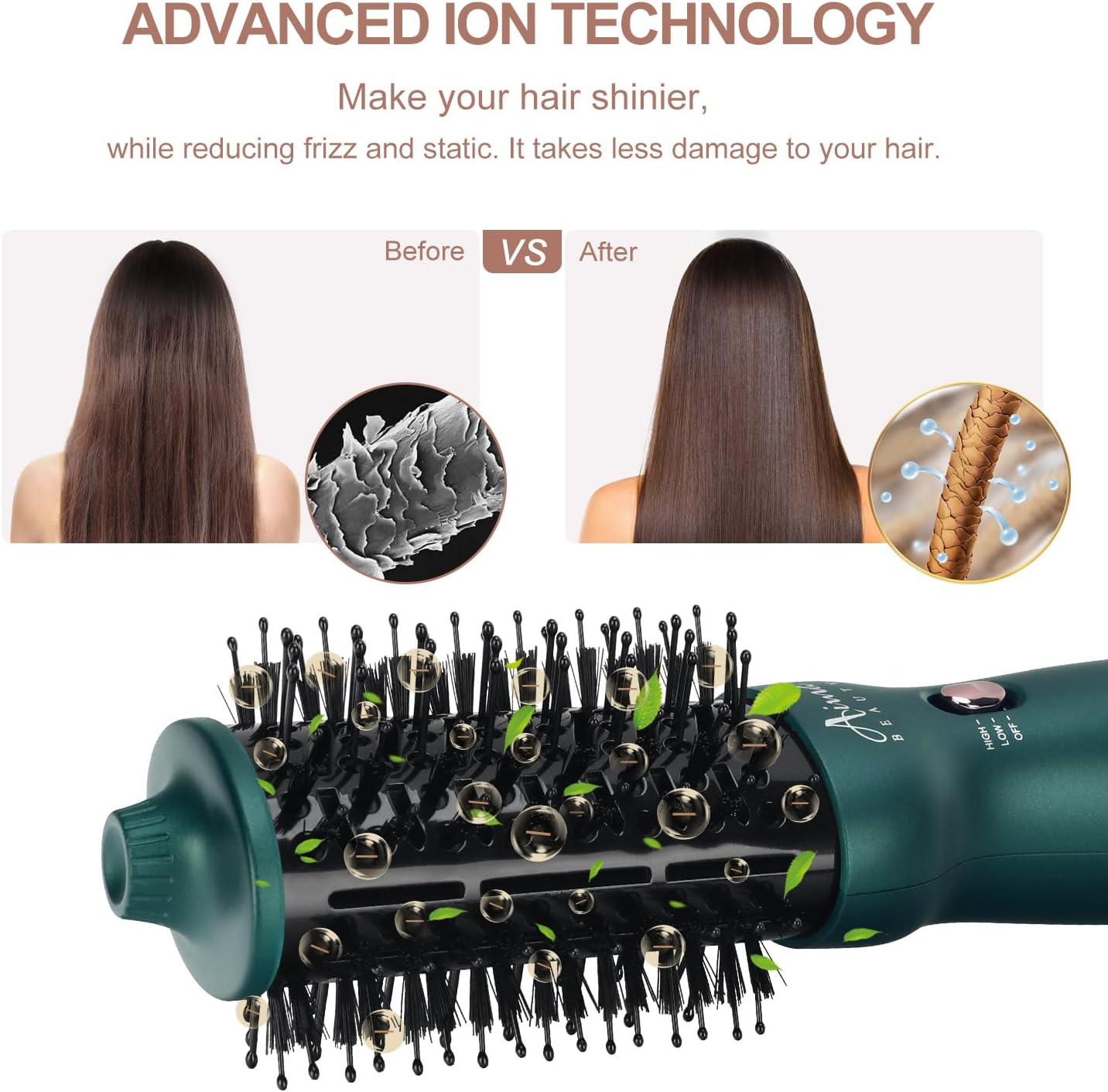 Aima Beauty - Cepillo secador de pelo con voltaje dual para viajes...