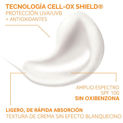 La Roche-Posay Anthelios Melt-In Milk Protector solar SPF 100, protector solar para cuerpo y cara, amplio espectro SPF + antioxidantes, sin aceite, para piel sensible al sol, libre de oxibenzona