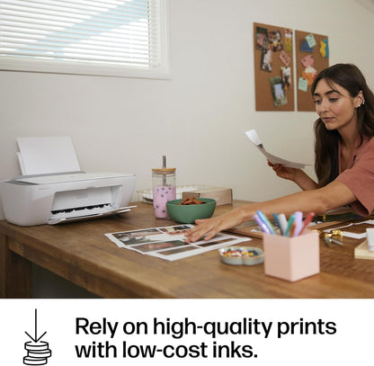 HP DeskJet 2855e Impresora inalámbrica de inyección de tinta todo en uno, escáner, fotocopiadora, lo mejor para el hogar, 3 meses de tinta instantánea incluida, conectividad Wi-Fi de una sola banda