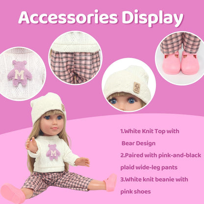 18INDC Conjunto de muñeca de 18 pulgadas con trajes de muñeca, part...