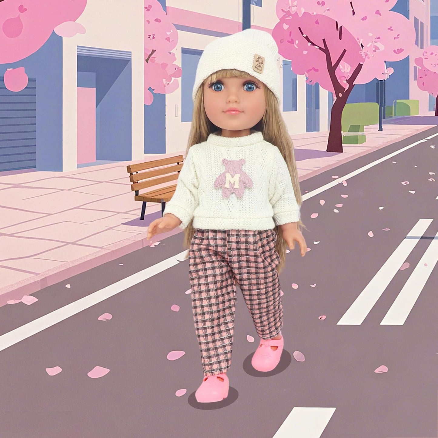 18INDC Conjunto de muñeca de 18 pulgadas con trajes de muñeca, part...