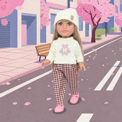 18INDC Conjunto de muñeca de 18 pulgadas con trajes de muñeca, part...