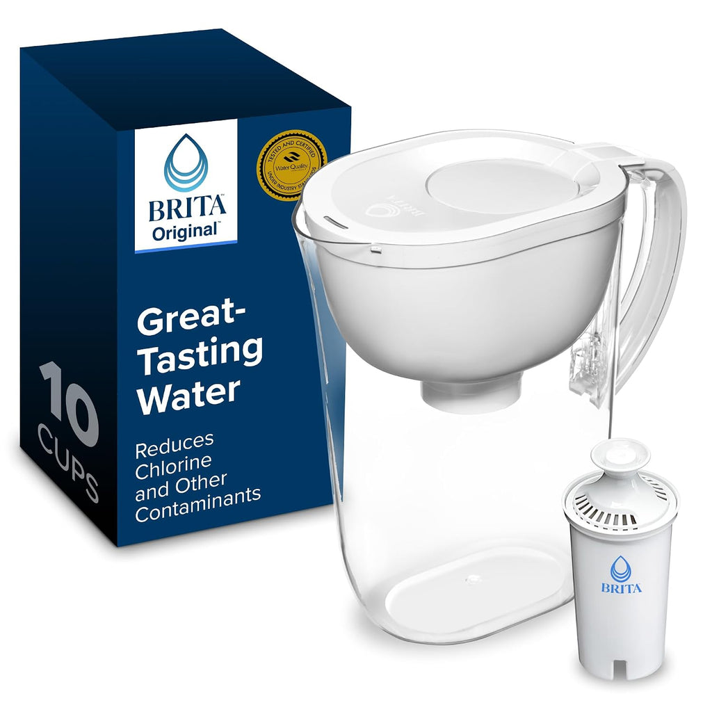 Brita Jarra de filtro de agua de todo el día, blanco, grande, 10 ta...