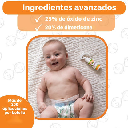 Boogie Crema para sarpullido de pañal en aerosol para bebé, aplicac...