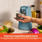 bella Abrelatas eléctrico y afilador de cuchillos, palanca de corte...