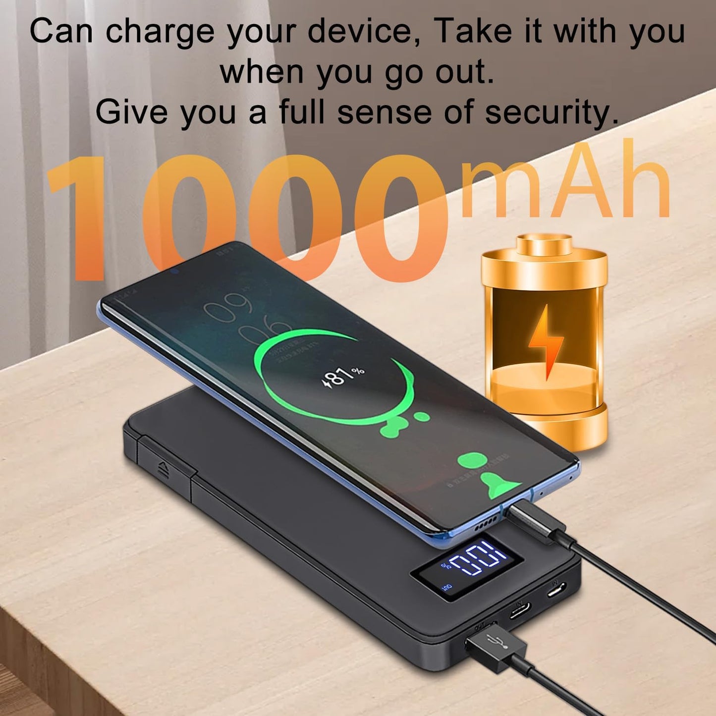 Kiewn Grabadora de video con banco de energía 1080P, cámara portáti...