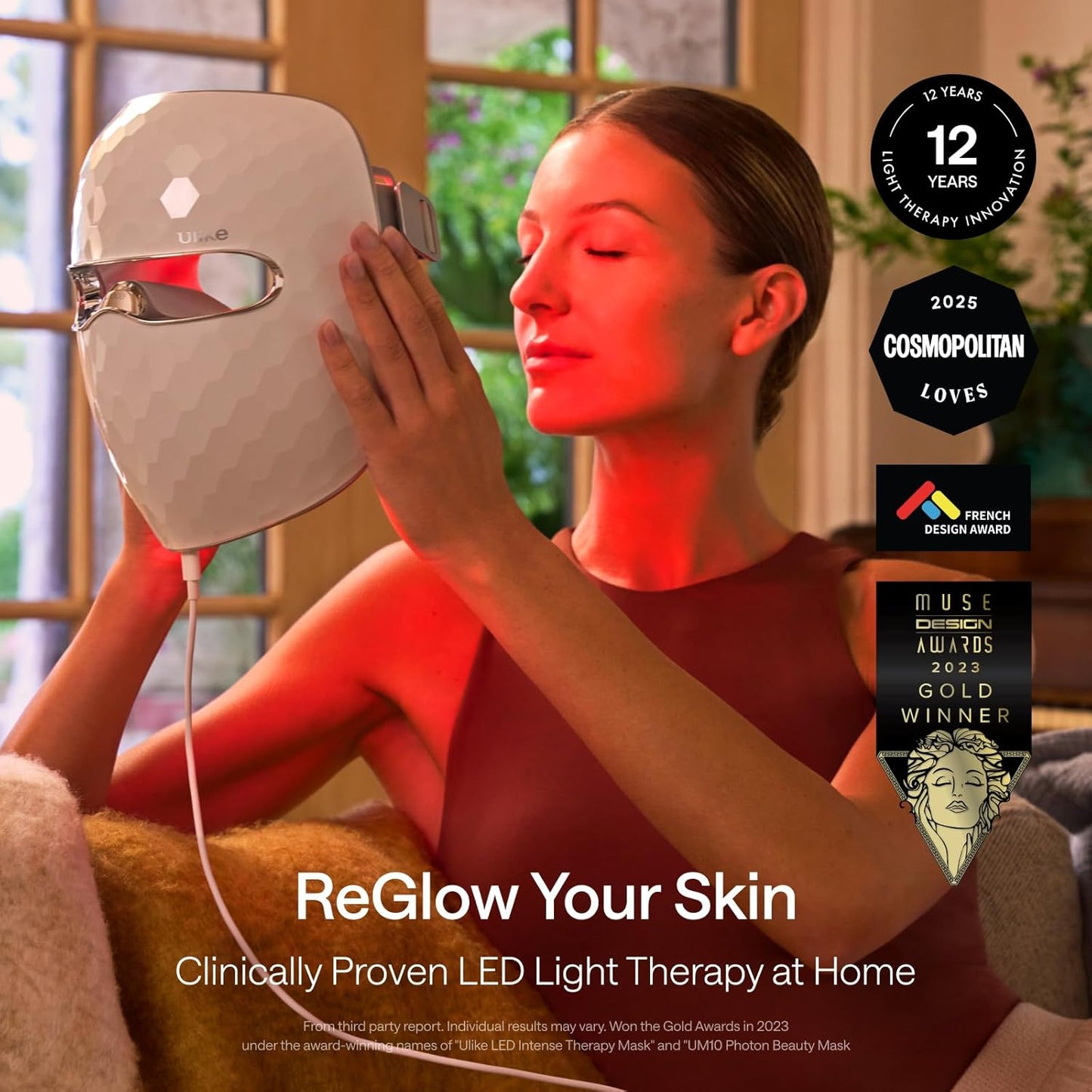 Ulike ReGlow - Máscara de Terapia de Luz LED, Terapia de Luz Roja p...