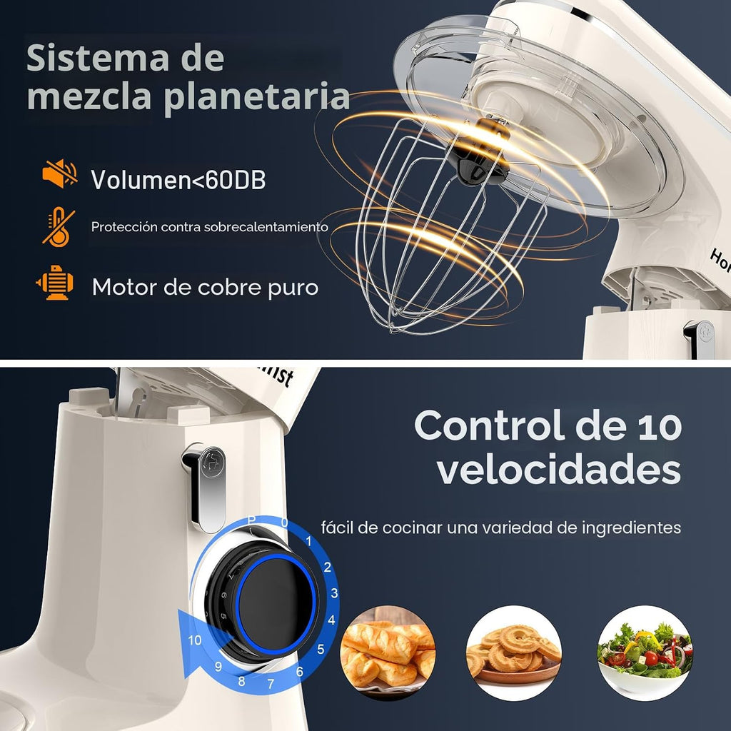 Honinst Batidora de pie, 6.5 cuartos de galón 10 velocidades cabeza...