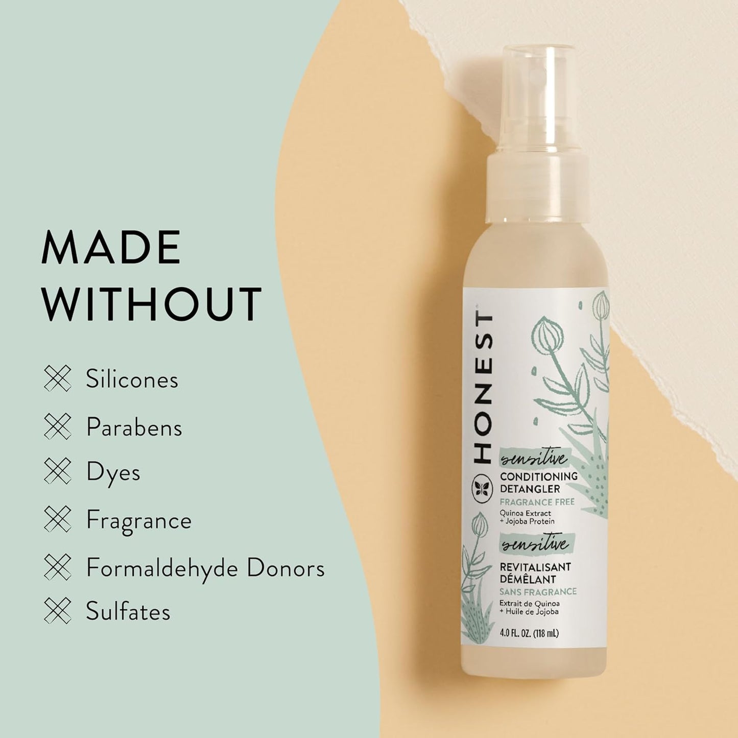 The Honest Company Acondicionador de cabello sin fragancia, desenre...