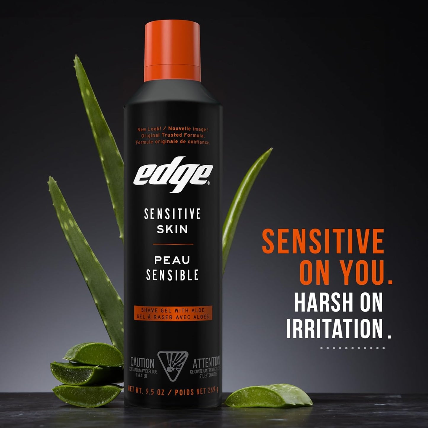 Edge Gel de Afeitar para Hombres, 9.5 oz, Paquete de 2 Gel de Afeitar para Hombres con Aloe, Crema de Afeitar para Hombres para Piel Sensible - Hidrata, Protege y Calma