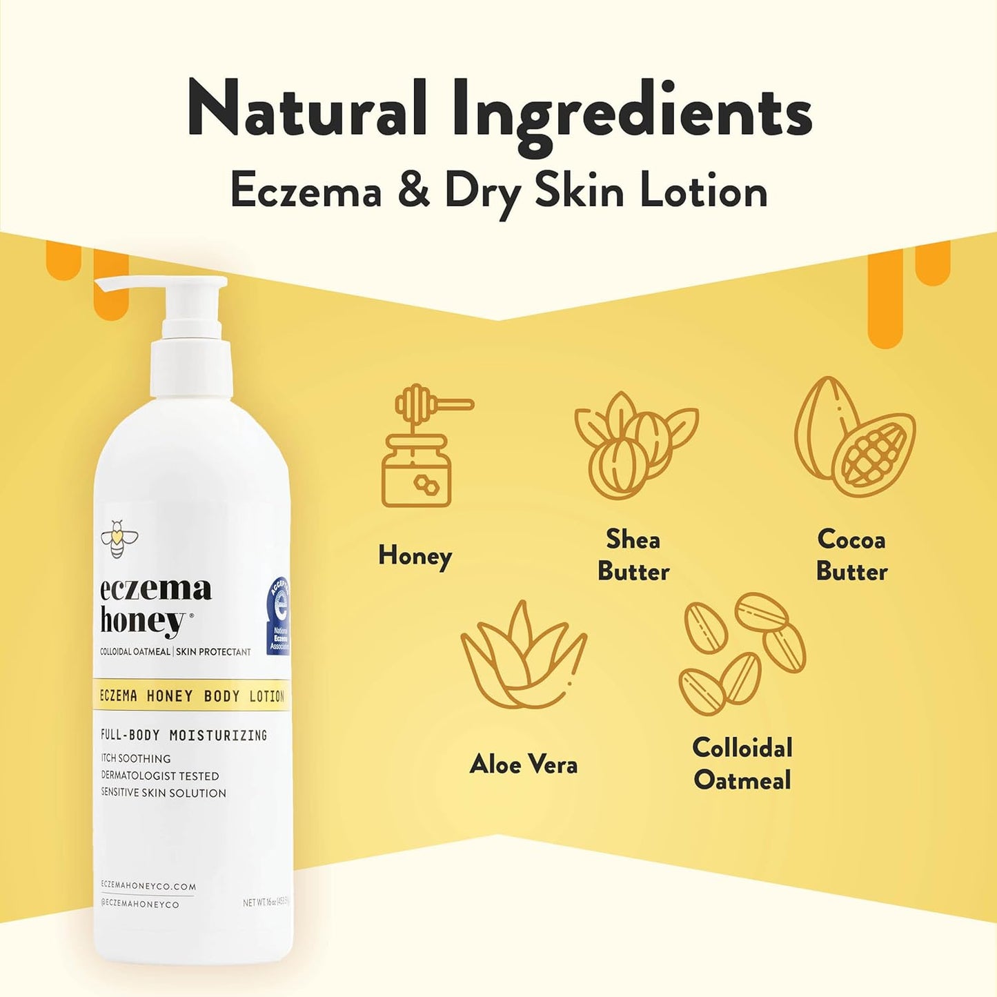 ECZEMA HONEY Loción corporal de avena - Crema de manos y cuerpo par...