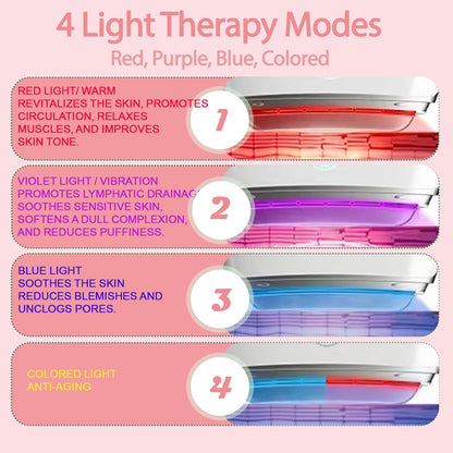 Smbrige Herramienta de masaje facial, 4 modos de color, terapia de...
