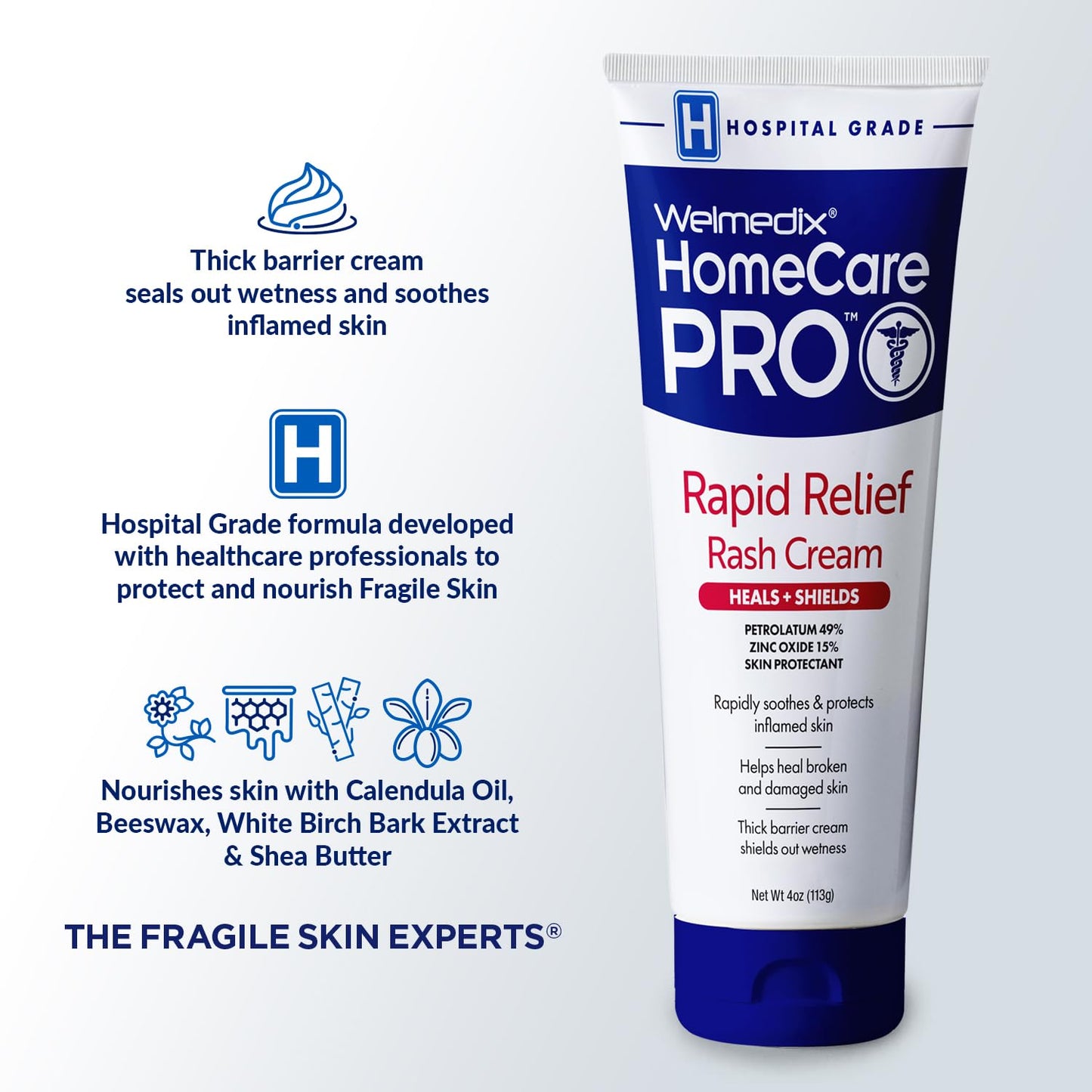Welmedix Crema de alivio rápido para sarpullido de pañales con óxid...