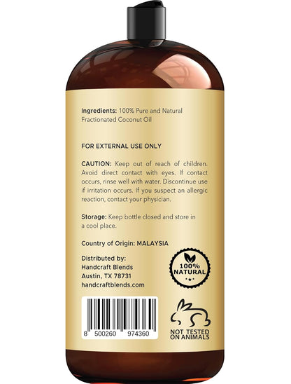 Handcraft Blends Aceite de coco fraccionado, 28 onzas líquidas, 100...