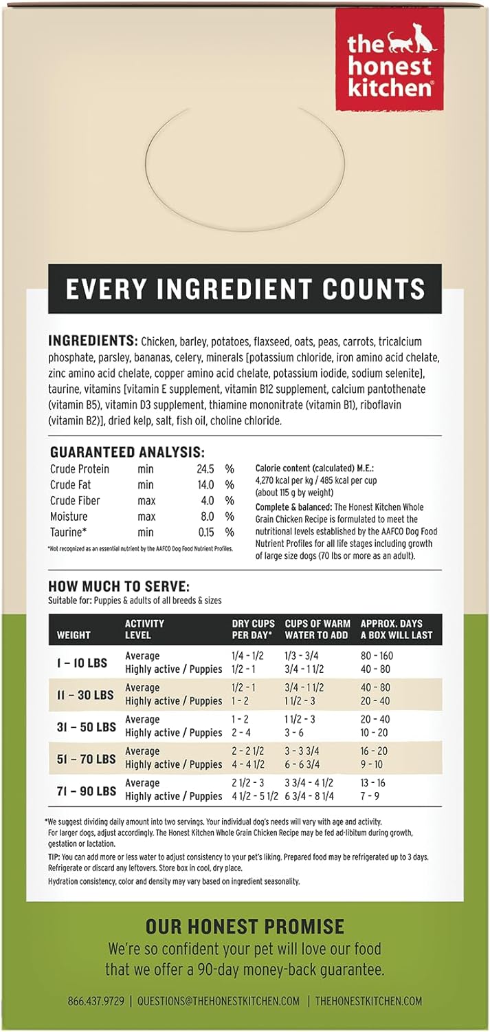 The Honest Kitchen, comida para perros de grado humano de grano ent...