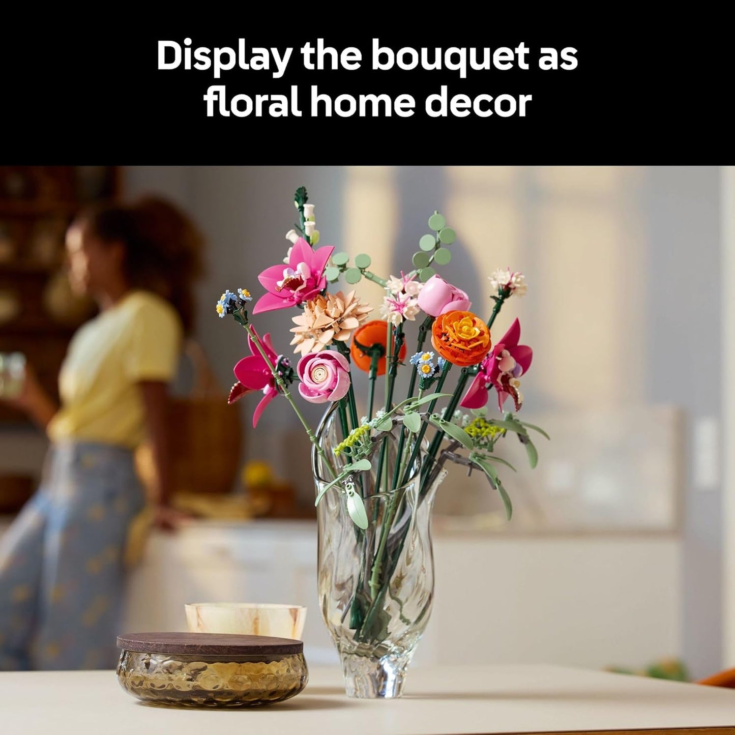 LEGO Botanicals Juego de Construcción de Ramo de Flores Rosas Bonitas para Adultos - Regalos para Aniversario para Mujeres y Hombres - Flores Artificiales para Decoración o Exhibición en Mesa - 10342