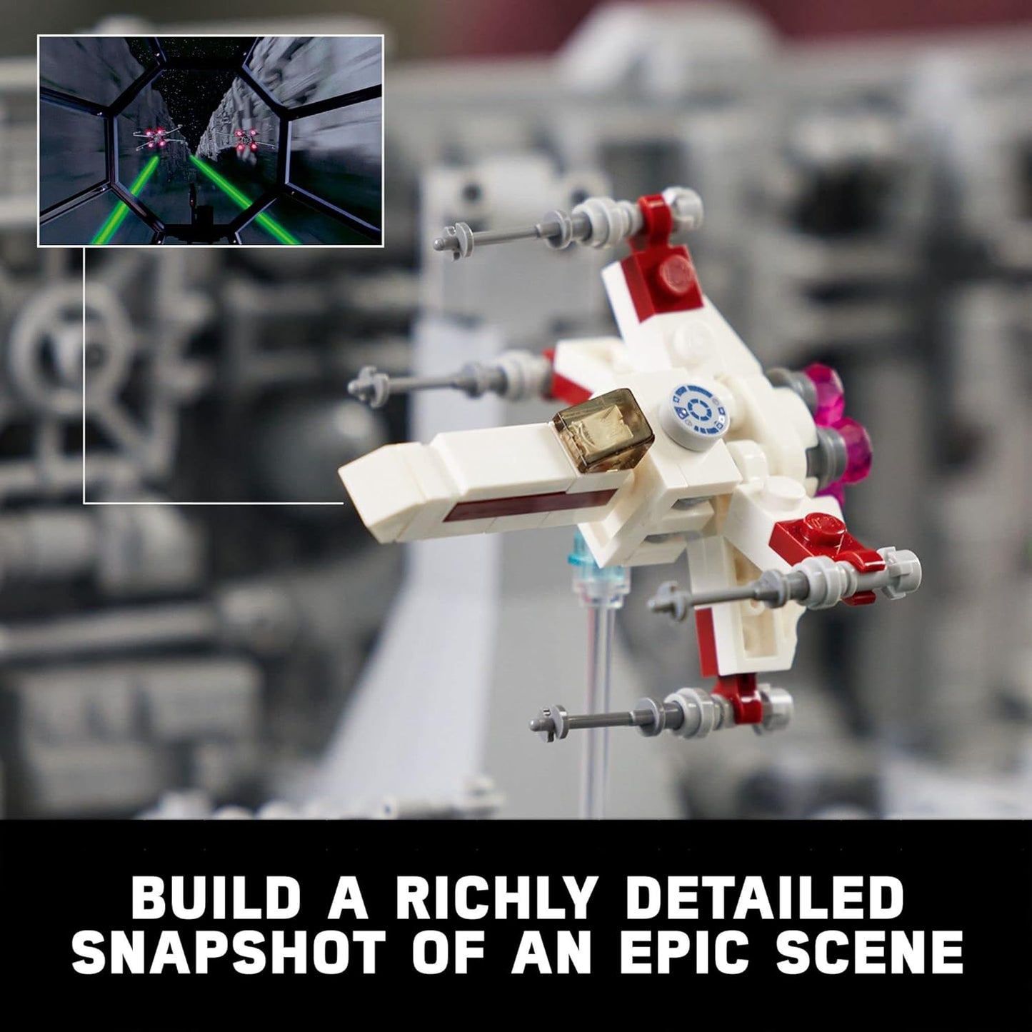 Lego Star Wars Death Star Trench Run Diorama 75329 Set para adultos, decoración de habitación, regalo con TIE Advanced Fighter de Darth Vader