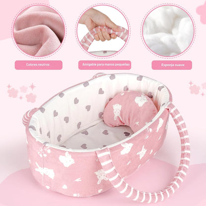 Dreamon Juego de Muñeca Bebé de 12 pulgadas con Cuna Moisés Portáti...