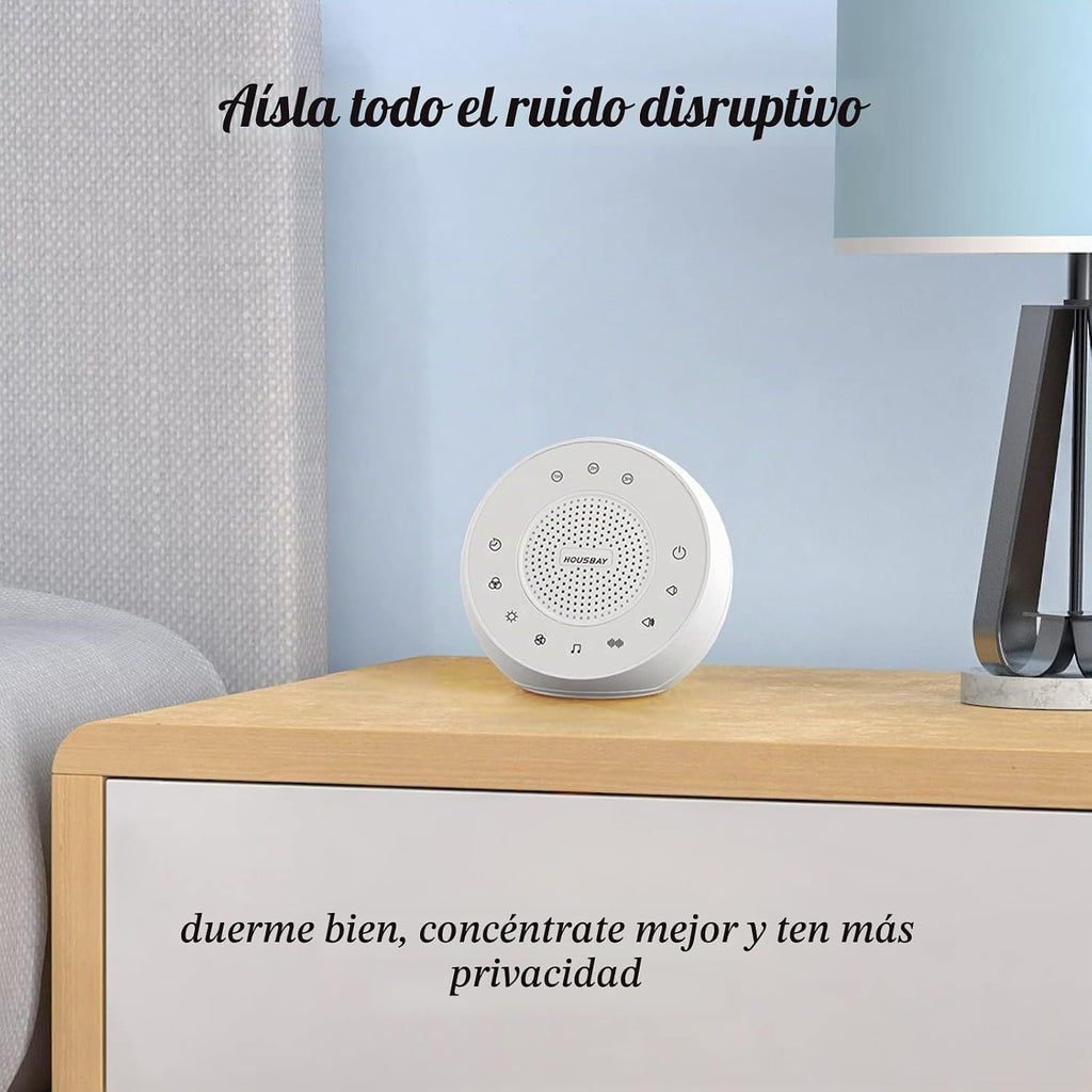 HOUSBAY Máquina de sonido brilla con ruido blanco para dormir, luz...