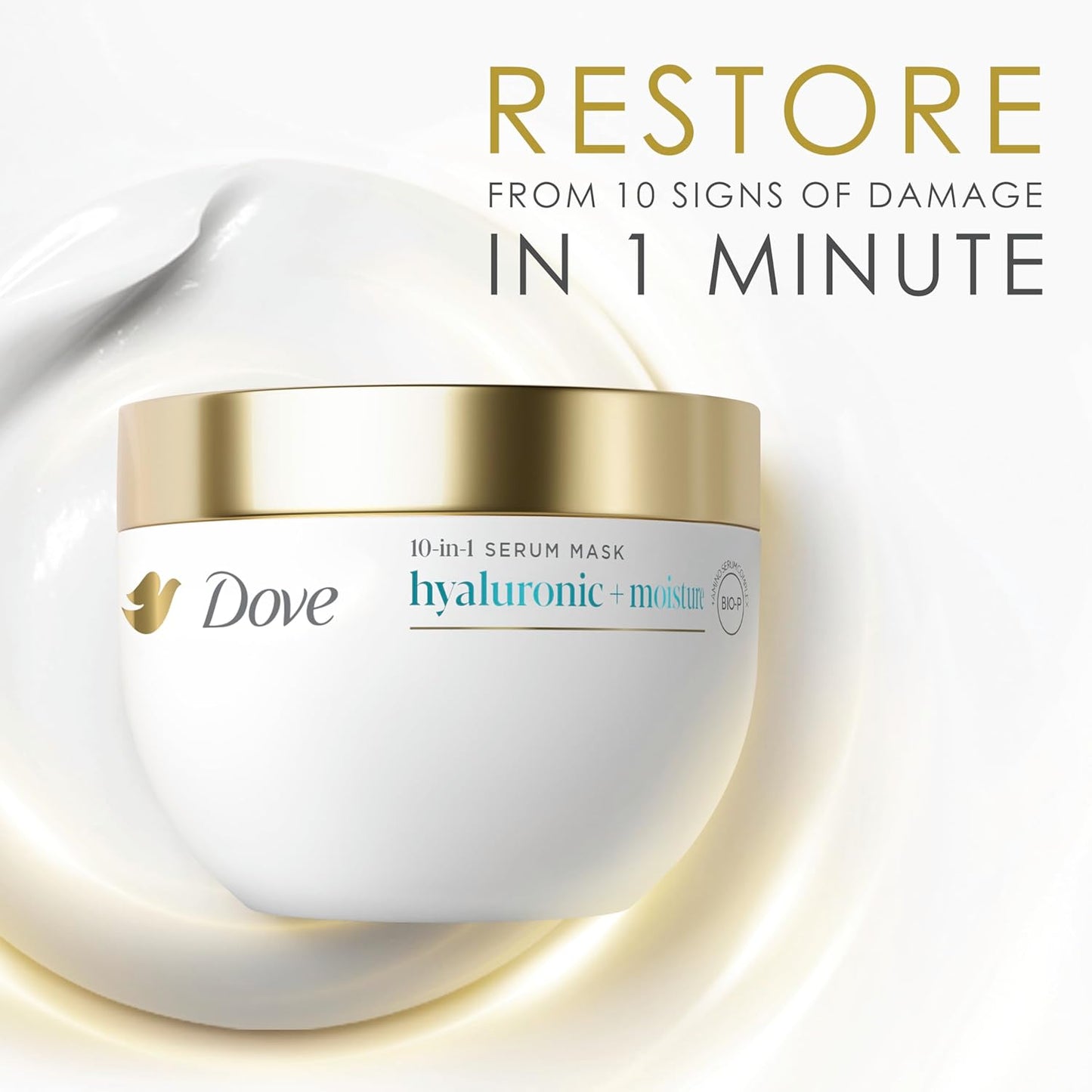 Dove Mascarilla Hidratante con Ácido Hialurónico para Cabello Seco...