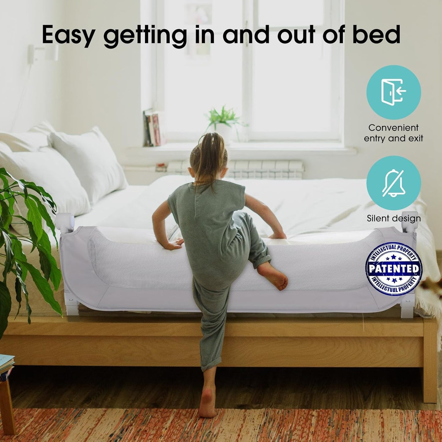 NUTIKAS Barandilla de Seguridad para Cama de Bebé para Niños Pequeñ...