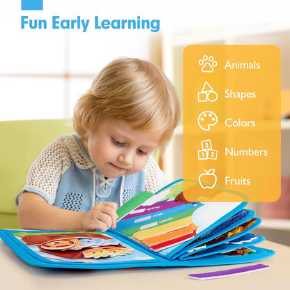 hahaland Noah's Ark Toy Busy Book para niños pequeños de 1 a 3 años - Regalos de bautismo para niños y niñas - Juguetes Montessori para niños de 1 año, aprendizaje temprano sensorial educativo