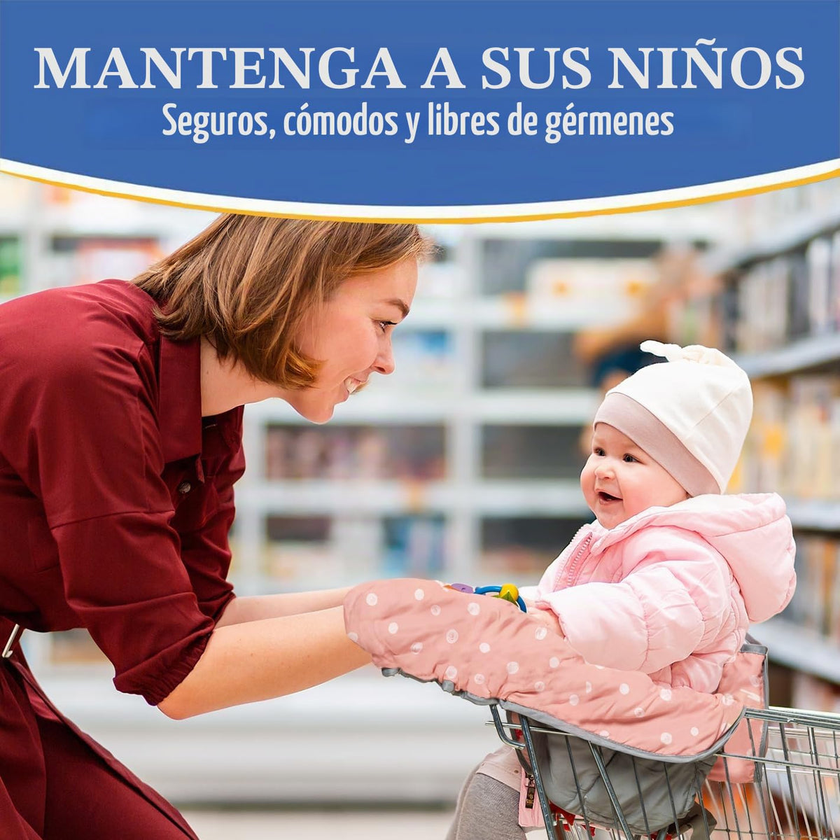 PILLANI Funda para carrito de compras para bebé, funda para silla a...