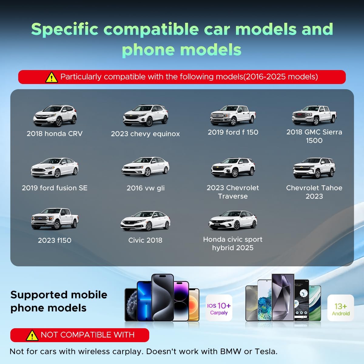 LAMTTO Adaptador inalámbrico 3 en 1 Carplay Android Auto Adapter integrado Net-Flix YouTube Tiktok Apps Magic AI Box Reproductor de video con WiFi de doble banda USB para coches de juego con cable OEM