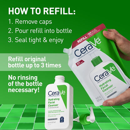 CeraVe Limpiador facial hidratante, lavado facial hidratante para p...